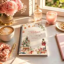 1pc A5 Holiday Planner Notebook, Spiral Xmas Organizer For Gift Tracking & Party Prep, Nutcracker & Gingerbread Print, Journal - A5 - View 3