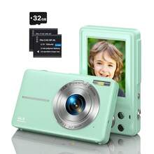 Nicamery 數位相機 FHD 1080P 便攜式青少年相機 44MP 隨手拍數位相機，16倍變焦，附掛繩，小型相機禮物，附2顆電池與32GB記憶卡，適合初學者 - 綠色 - 查看 11
