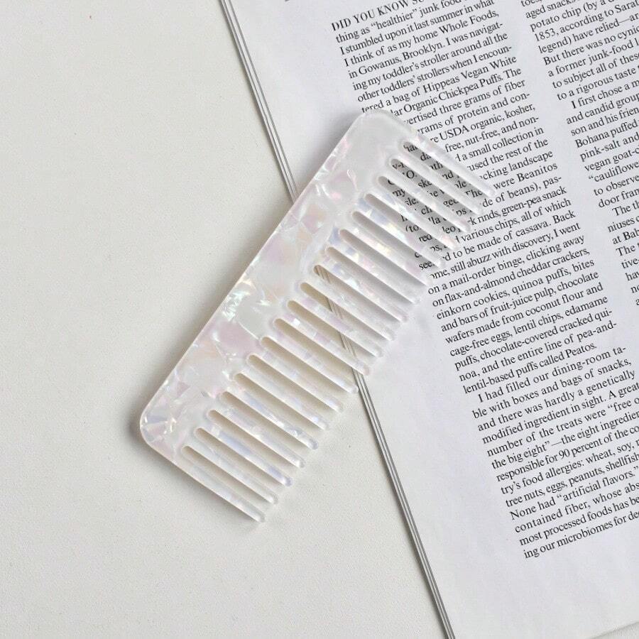1 pieza Peine de dientes anchos portátil en color similar a la cola de una sirena, herramientas de peinado, accesorios para el cabello