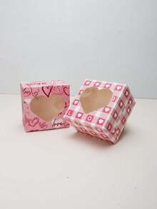 5pcs/10pcs/12pcs/24pcs Romantic Heart‑Window Paper Gift Boxes High‑End Printed Viewable Design Holiday & Party Favor Packaging Storage Cases - View 10
