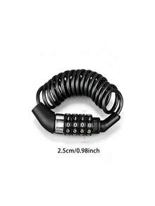 4-Digit Combination Coiled Steel Cable Lock, Portable Anti-Theft Helmet Lock For Bicycle, Motorcycle & E-Bike, Multi-Purpose Luggage & Backpack Security Lock Bike Accessories - Multicolor - View 10