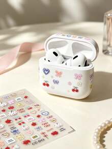 1Set, Nail Stickers, Journaling Supplies, Decorative Stickers, Hand Drawn Fruit And Bow Pattern, Ins Style, Light Elegant Vibe, For Nail Art Decoration, Daily Wear Manicure Ornament - Apple Sticker - View 4