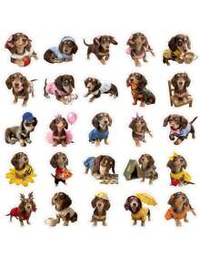 50pcs Funny Dachshund Stickers, Cute Cartoon Humorous Daily Scene Dog Patterns, Waterproof Vinyl Stickers, Suitable For Water Bottles, Laptops, Scrapbooks Decoration - Multicolor - View 7