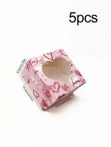 5pcs/10pcs/12pcs/24pcs Romantic Heart‑Window Paper Gift Boxes High‑End Printed Viewable Design Holiday & Party Favor Packaging Storage Cases - View 19