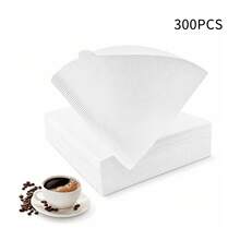 50/100/150/200/300pcs Coffee Filter Paper, Cone-Shaped Filter Paper, Easy To Use, Upgraded Design, V02 Size, Suitable For Pour-Over Coffee And Drip Coffee Makers. V-Shaped Pour-Over Coffee Filter Paper - Back To School Essential. - White - View 3