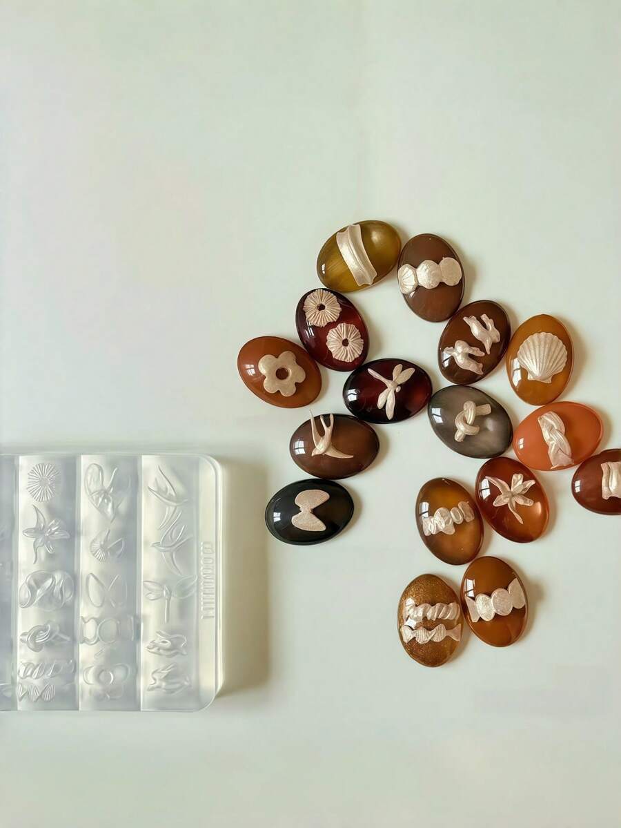Cetakan Silikon Transparan Tinggi Bentuk Cincin Capung & Kupu-kupu Vintage Baru Musim Gugur/Dingin, Desain DIY Nail Art 3D, Cetakan Silikon Transparan Tinggi - Clear - View 1