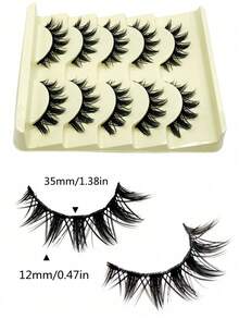 Manga Style Natural Long Cosplay Makeup Cross Big Eye Eyelashes Cat Eye Eyelashes Full Strip False Eyelashes - Multicolor - View 6