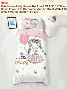 2/3-teiliges süßes Ballerina-Prinzessin-Bettwäsche-Set für Mädchen, rosa Ballon-Polka-Dot-Sterne-Bettbezug-Set, (Twin/Full/Queen/King-Größe) - Verschiedenfarbig - Übersicht 7
