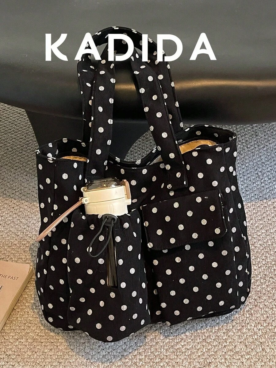 Minimalist Large Capacity Multi-Pocket Tote Bag Shoulder Bag Water Bottle Bag Suitable For Travel, Shopping, Vacation, Can Hold Laptop, Textbooks, Clothes - Black - View 1