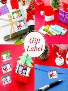 60pcs/Roll Christmas Gift Label Stickers, Self-Adhesive Name Labels For Gifts, Bags, Boxes, Wrapping Paper, Holiday Party Decorations, Christmas Gift Wrapping - Multicolor - View 4