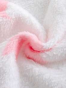 Autumn/Winter Baby Girl Bow Print Stand Collar Zipper Cardigan Fleece Jacket - Pink - View 8