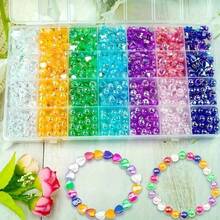 مجموعة صنع هدايا إبداعية يدوية DIY بخرز بوني شفاف على شكل نجوم مضيئة 24 شبكة، لصنع سلسلة هاتف يدوية وأساور وقلائد وأقراط وإكسسوارات شعر ومواد مجوهرات - متعدد الألوان - مشاهدة 1