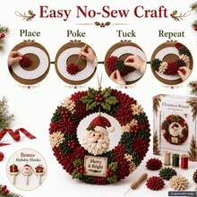 3D Fabric Christmas Wreath DIY Kit, Handmade Holiday Wreath Making Set, Creative Wall Hanging Craft Project, Suitable For Adults, Christmas Home Decor, Christmas Decorations - A - View 8
