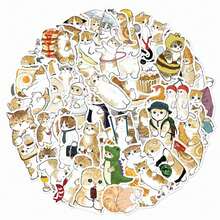 mofusand 1set/64pcs Healing Cat Stickers, Random Cute Designs, Ideal For Decorating Daily Items And Holiday Gifting.(Stochastic Style) - Multicolor - View 1