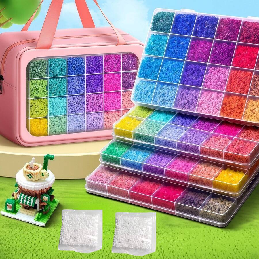 26,000pcs Perler Beads Set (Includes Spare Beads), Melted Beads Handmade, DIY Jewelry Making, Suitable For Bracelets, Necklaces, Keychains, Pendants, Crafts Accessories, Jewelry Making, Fashion Gifts