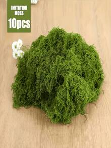 10pcs, Realistic Artificial Moss For DIY Indoor/Outdoor Decoration, Coverage Area 24*24cm, For Glass Containers, Aquariums, Flower Pots, And Landscaping - Easy To Install, Low Maintenance, Durable Plastic Moss For Home Garden Decor - Multicolor - View 5