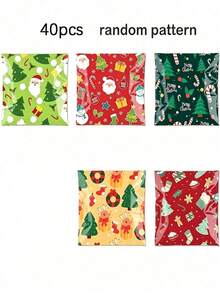 100/50pcs Kantong Kado Natal Perekat Diri, Kantong Perekat Otomatis dengan Motif Santa Claus, Pohon Natal, Manusia Salju, dan Motif Lainnya, Desain Campuran, Motif Indah, Ciptakan Suasana Liburan yang Meriah - Sempurna untuk Pesta Natal - MultiWarna - View 9