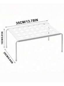 Adjustable & Expandable Solid Color Shelf (1pc Or 2pcs) No-Drill Storage Solution, Suitable For Wardrobe, Bathroom, Kitchen And Dorm, Can Also Be Used As Space-Saving Plastic Shoe Rack For Storing Shoes And Slippers - Multicolor - View 11