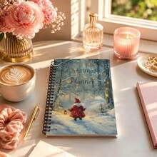 1 Buah Buku Catatan Perencana Natal Jilid Spiral A5, Jurnal Seni Hutan Musim Dingin, Pengatur Jadwal Liburan untuk Dewasa - A5 - View 3