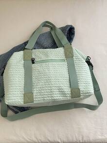 Large Capacity Solid Color Travel Bag For Storing Waterproof And Minimalist Men's And Women's Travel Bags - Green - View 7
