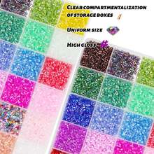 18 Colors Tubular Glass Beads Set Box, Solid Color Long Cylindrical Rice Beads, Suitable For DIY Embroidery, Brooch, Bracelet, Jewelry Making Handicrafts - Multicolor - View 7