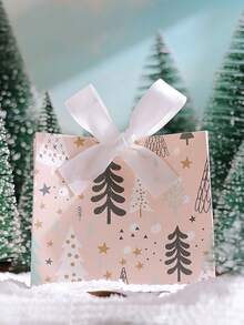 10pcs Christmas Gift Boxes, Christmas Tree Gift Boxes With Ribbons, Christmas Party Favor Supplies - View 12