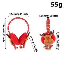 Christmas Plush Earmuffs, Santa/Snowman/Reindeer Decor Winter Ear Warmers With Bells, Random Style Holiday Party Accessory - Multicolor - View 9