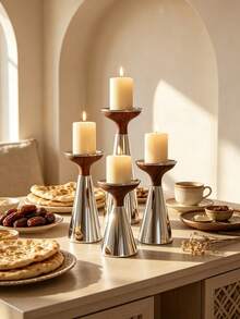 Light Luxury High-Quality Custom Style Fashion Tapered Metal Candle Holder – Table Wedding Home Ambiance Soft Decor Prop For Living Room, Office, Party, Holiday & New Year Gift - Fashionable - View 3