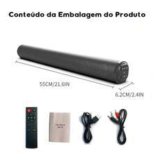 Caixa de Som Potente de 20W Compatível com Televisão, Computador e Notebook - Som de Alta Qualidade para o Ambiente Doméstico - Preto - Visão 3