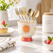 1pc Ceramic Storage Jar, Hand-Painted Ceramic Storage Container, Tableware Organizer, Makeup Tool Storage Box, With Various Colors And Patterns, Suitable For Kitchen Storage, Tableware Organization, Home Decor And Holiday Gifts - View 6
