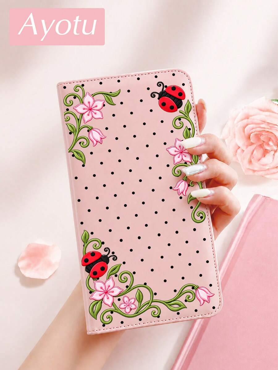Ladybug & Dots Car Registration & Insurance Document Holder – Vehicle Glove Box Organizer, Auto & Truck Storage Accessory, Ideal For Storing Important Papers, Driver Licenses, Passports, Cards, Small Auto Accessories And Other Documents.