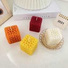 1pc Personalized Creative Honeycomb Scented Candle For Home Interior Decoration, Props For Photography, Gift For Parties Or Holiday, Companion Candle For Presenting - Multi-color - View 2