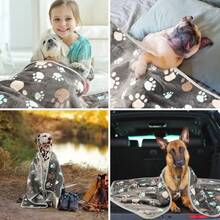 Waterproof Dog Blanket Reversible Sherpa Fleece For Large Dogs Cat Soft Print Pet Blanket Washable , Furniture Protector For Couch Sofa Bed Car, Cozy Throw(23.6" X 31.5", Grey) - 60 X 80 cm - View 4