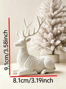 Exquisite Creative Christmas Theme European Style Carved Reindeer Lounge Chair Sculpture Ornament, Suitable For Office Desk, Living Room, Bookshelf, Cabin Holiday Decor. Nordic Style Minimalist Versatile, Suitable For Various Home Decor Scenes And Christmas - Multicolor - View 10