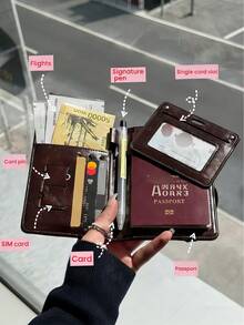 Passport Holder Card Sleeve Wallet Document Organizer Bag, Women's Essential Travel Accessories Storage Pouch - Multicolor - View 6