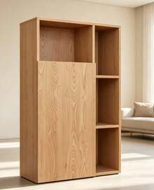 1 Pieza Mueble Alacena Despensero Organizador, Medidas 30 x 30 x 112, Melamina de Alta Resistencia, Color Roble, Estilo Contemporáneo, Forma Rectangular, 3 Manijas, 3 Cajones, Estantes Ajustables, Mueble Independiente para Cocina, Comedor y Oficina - roble - Ver 3