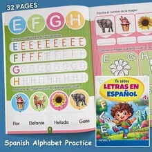 Lachilly Buku Latihan Alfabet dan Angka Spanyol, Buku Latihan Menulis Tangan untuk Prasekolah dan Taman Kanak-kanak, Buku Pembelajaran Edukatif, Materi Pembelajaran Bahasa Spanyol - MultiWarna - View 12