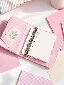 M5 Loose-Leaf Mini Notebook Sticker Storage Album Sticker Collection Book Card Storage Album Pink Blue Denim Heart Loose-Leaf Notebook With Elastic Band Photo Card Collection Album Idol Photo Album - M5 - View 10