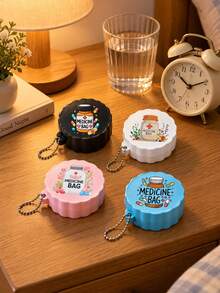 Portable Pill Bottle Organizer, With Chain,Travel Personal Pill Container For Pocket Purse, Medications And Personal Items, Boxes For Home And Outdoor - Multicolor - View 7