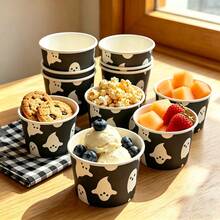 20/10pcs Halloween Ice Cream Cups,Elf Prints,Dessert Cups,Snack Cups,Suitable For Cold Drinks,Frozen Yogurt, Ice Cream And Snacks,Suitable For Halloween Night Parties,Horror Office Gatherings,Costume Parties,Haunted House Decorations,Halloween Props - View 6