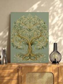 DIY Ornate Golden Tree Of Life (Frameless Or Framed 8x12 / 16x20 Inches) Paint By Numbers Kit (Acrylic) Arts & Crafts For Adult Beginners, Home Wall Decor, And Unique Holiday Gifts For Festive Living - Sets - View 3