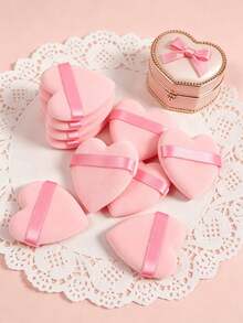 10pcs Heart-Shaped Makeup Sponges, Suitable For Wet/Dry Use, Soft And Elastic Pink Blending Sponges, Dual-Use For Foundation And Base Makeup, Suitable For Normal Skin, Beginner-Friendly Makeup Tool, 1pc - Multiple Styles - View 8