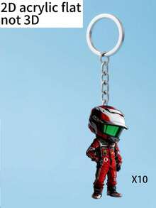 Llavero de acrílico plano 2D con niño en motocicleta, llavero práctico, hermoso y novedoso, llavero, decoración de regalo para vacaciones, colgante de llave, llavero para coche, llavero para mochila y cartera, duradero, impermeable, de moda, unisex - Multicolor - Ver 11