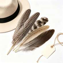 Assorted Artificial Craft Feathers 12/24Pcs, 4 Styles 12-22cm Spotted Wing Feathers For Hat Making, Jewelry, Costume, Wedding DIY Decor - A - View 3