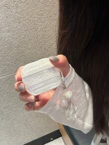 White Lace Trim Pods 4 Protective Case, Compatible With Apple Pod 3, Pro Earphone Shell 2nd Gen, Wireless Bluetooth 3rd Gen, 2nd Gen, Pod Pro 4th Gen, 5th Gen, 6th Gen - White - View 4