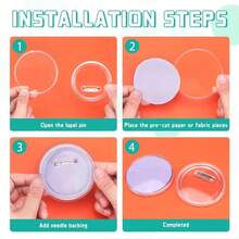 20pcs DIY Badge Set, Transparent Acrylic Material, Button Pins, Flip-Cover Button Badges, School Name Display Frames, Custom/Photo Buttons, DIY Holiday Decoration Materials, Mini Clothing Transparent Pins - Multi-color - View 7