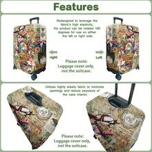 1PC, Flat Print Design, Print Design - No Texture, Accessories Only, Luggage Cover, Does Not Include The Luggage Shown In The Image, Suitable For 20 To 30 Inch Luggage, Made Of Thickened High-Quality Fabric, Essential Accessory For Your Travel And Checked Luggage. - Multicolor - View 5