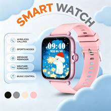 QAGSFLC Unisex Kids Smart Watch, 1.83-Inch Screen, Colorful Silicone Strap, Functions Include Alarm, Built-In Games, Pedometer, Calculator, Stopwatch, Wireless Calling, SMS Notification, Multiple Sports Modes, Remote Photo, Music Playback, 180mAh Battery. Perfect Gift For Boys And Girls. - Multicolor - View 12