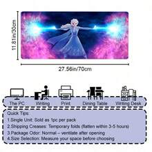 Disney Frozen Large Extended Mouse Pad Featuring Winter Castle Scene And Character Graphic Print, Full Desk Coverage Mat For Keyboard And Mouse Area, Smooth Fabric Top With Rounded Edges, Secure Rubber Base Design - View 10