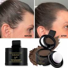 Julystar Hair Shadow Powder 2Pcs With Mirror & Puff, Instantly Cover Thinning Hair And Grey Roots, Natural Matte Texture, Sweat & Water Resistant, Easy To Carry In Handbag, Simple Operation, Help You Get Fuller Hair Look In Seconds - Set - View 5